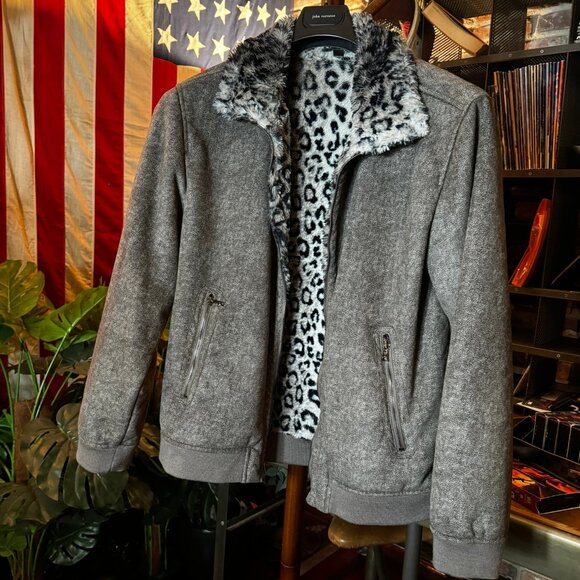 JOHN VARVATOS Faux Leopard Print Bomber "Monteiro" JACKET (sz. IT 48) - Picture 2 of 10